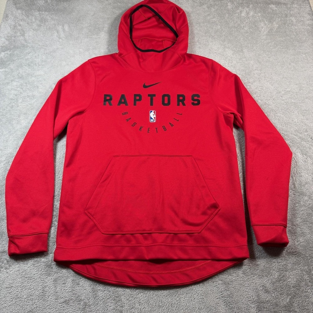 Toronto Raptors‎ Hoodie Sweatshirt Mens Medium Red Nike Dri-FIT Pullover